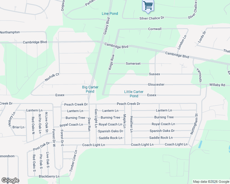 map of restaurants, bars, coffee shops, grocery stores, and more near 25829 Essex in New Caney