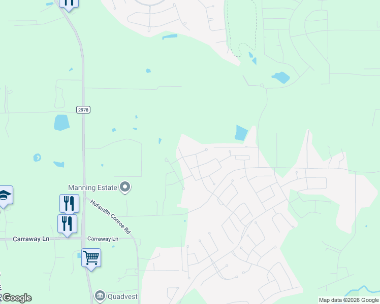 map of restaurants, bars, coffee shops, grocery stores, and more near 27601 Dry Creek Road in Magnolia