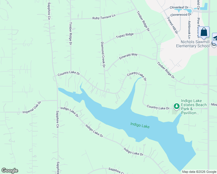 map of restaurants, bars, coffee shops, grocery stores, and more near 20002 Country Lake Drive in Magnolia