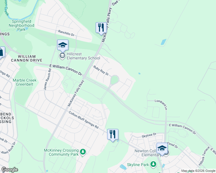 map of restaurants, bars, coffee shops, grocery stores, and more near 7228 Cardinal Bloom Loop in Austin