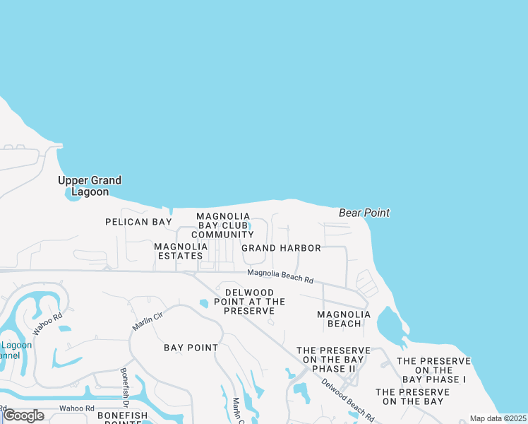 map of restaurants, bars, coffee shops, grocery stores, and more near 4514 Magnolia Beach Road in Panama City Beach