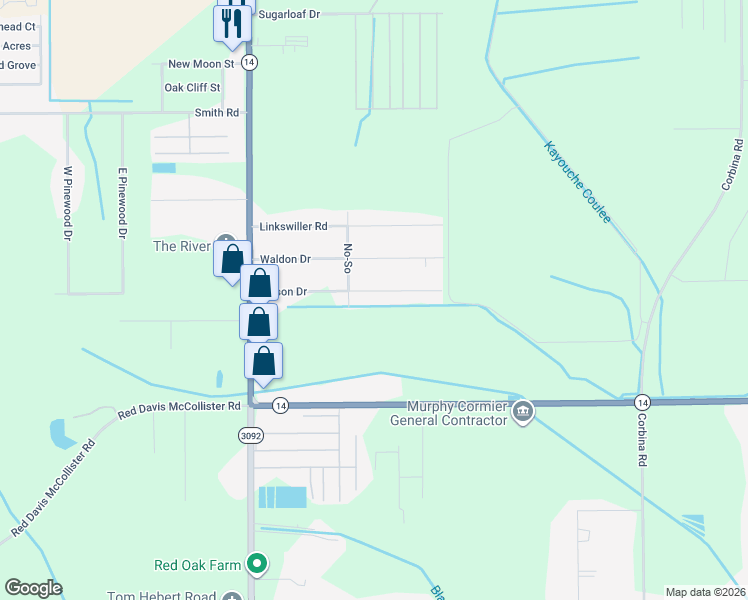 map of restaurants, bars, coffee shops, grocery stores, and more near 2838 Wilson Dr in Lake Charles