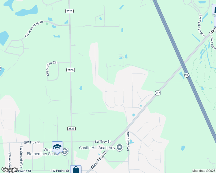map of restaurants, bars, coffee shops, grocery stores, and more near 597 Southwest Mayfair Lane in Lake City