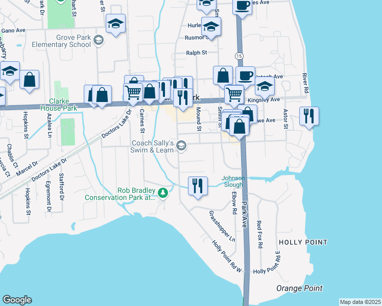 map of restaurants, bars, coffee shops, grocery stores, and more near 534 Laurel Grove Lane in Orange Park
