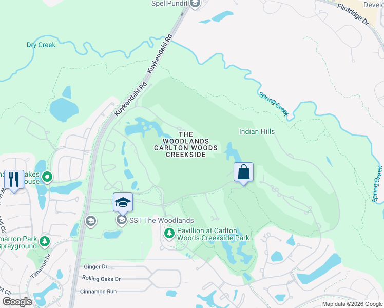 map of restaurants, bars, coffee shops, grocery stores, and more near 110 Mediterra Way Court in Spring