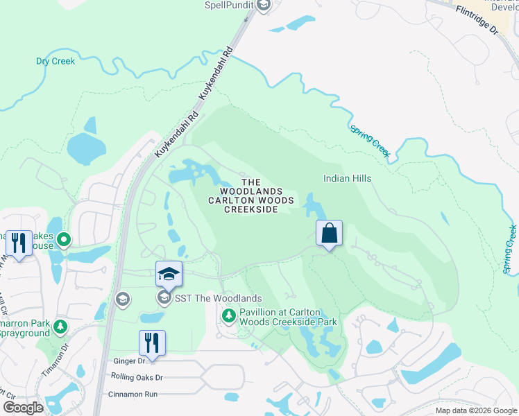 map of restaurants, bars, coffee shops, grocery stores, and more near 110 Mediterra Way Court in Spring