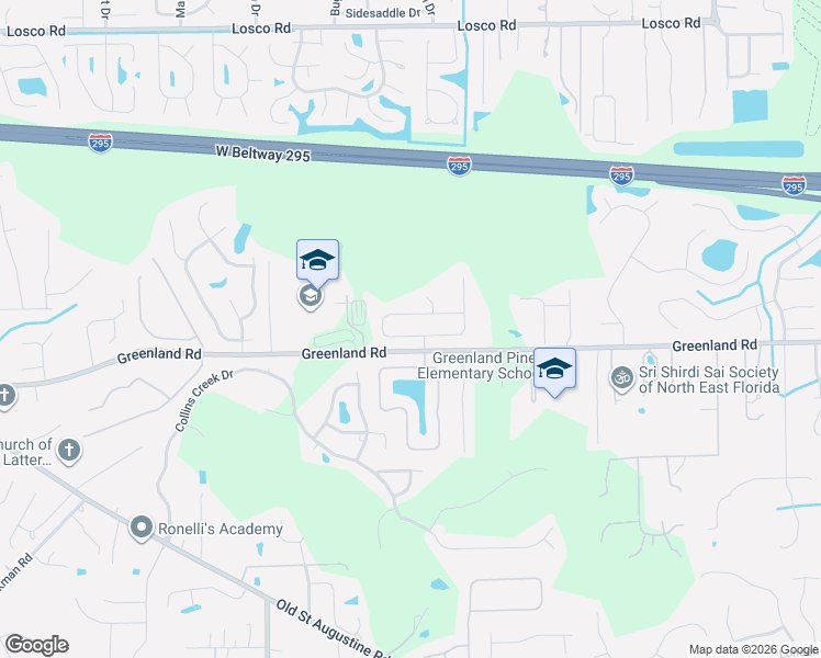 map of restaurants, bars, coffee shops, grocery stores, and more near 4913 Greenland Hideaway Drive South in Jacksonville