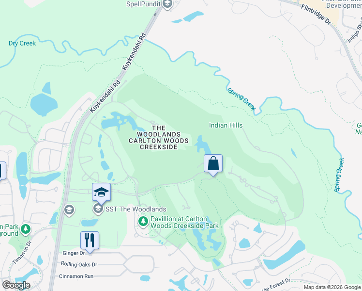 map of restaurants, bars, coffee shops, grocery stores, and more near 122 Mediterra Way in Spring