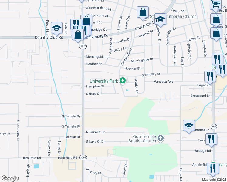 map of restaurants, bars, coffee shops, grocery stores, and more near 272 Oxford Ct in Lake Charles