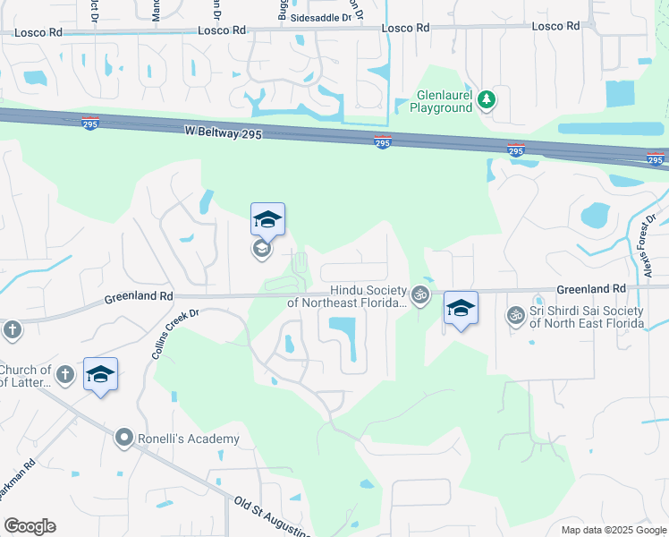 map of restaurants, bars, coffee shops, grocery stores, and more near 4913 Greenland Hideaway Drive South in Jacksonville