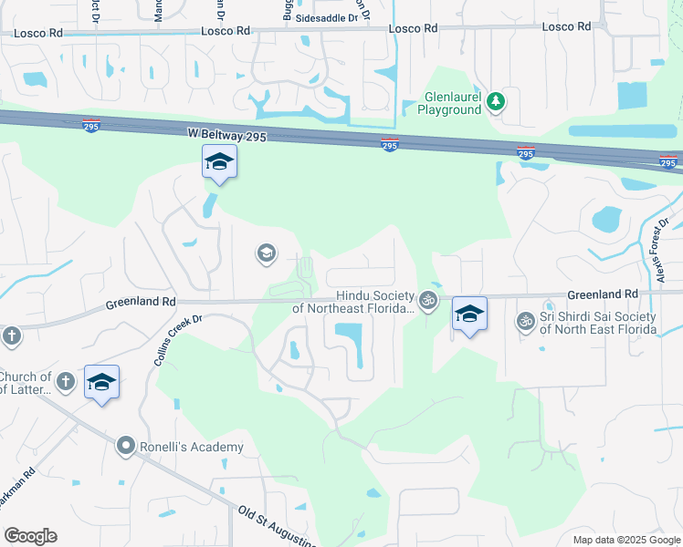 map of restaurants, bars, coffee shops, grocery stores, and more near 4913 Greenland Hideaway Drive South in Jacksonville