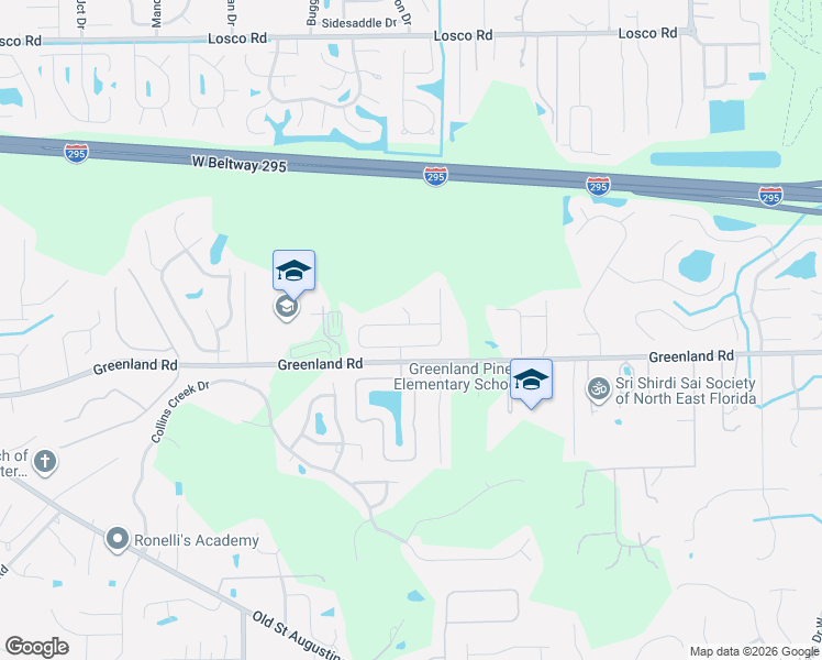 map of restaurants, bars, coffee shops, grocery stores, and more near 4971 Greenland Hideaway Drive South in Jacksonville