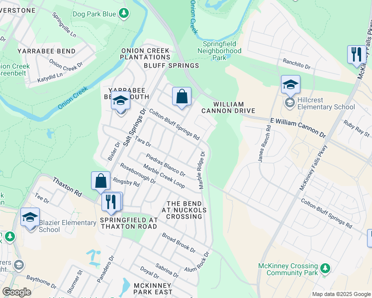 map of restaurants, bars, coffee shops, grocery stores, and more near 7605 Marl Court in Austin