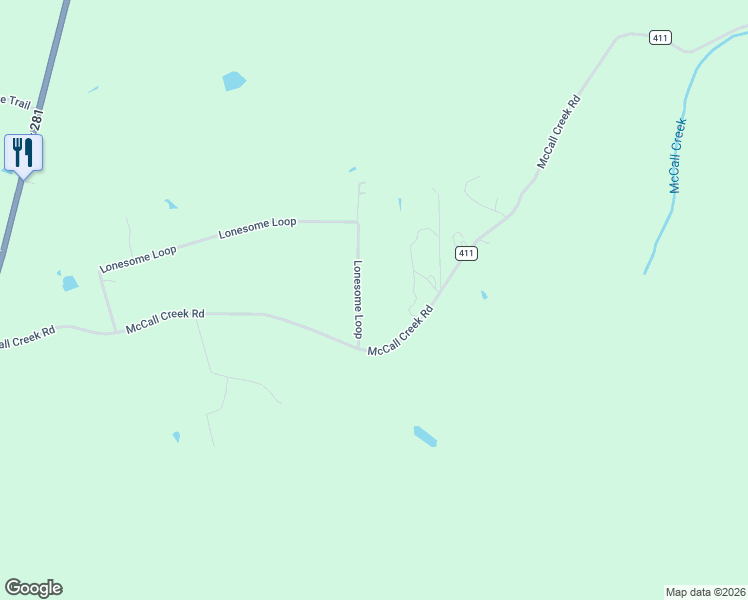 map of restaurants, bars, coffee shops, grocery stores, and more near 1129 Lonesome Loop in Blanco