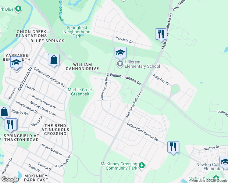 map of restaurants, bars, coffee shops, grocery stores, and more near 7200 Ondantra Bend in Austin