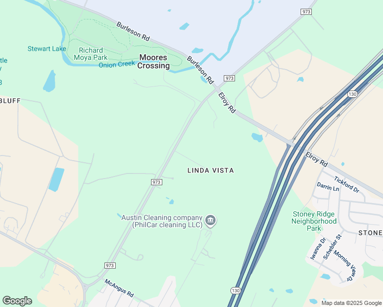 map of restaurants, bars, coffee shops, grocery stores, and more near 10507 Linda Vista in Del Valle