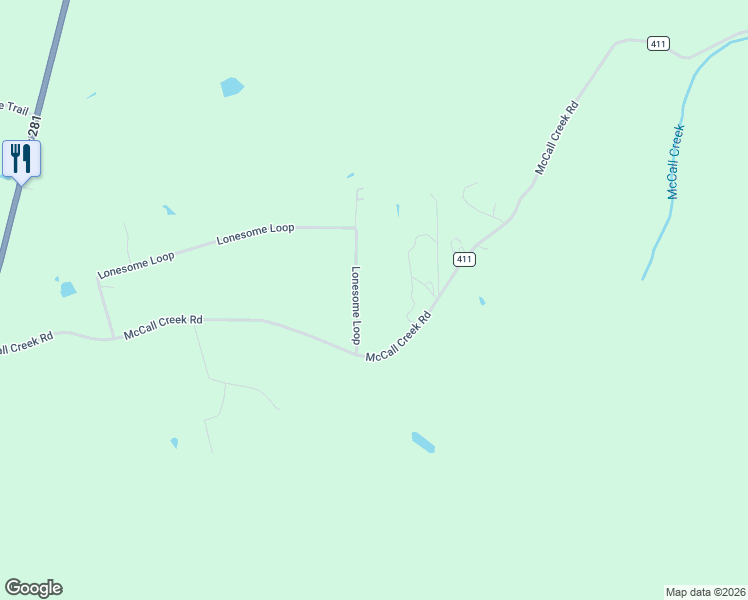 map of restaurants, bars, coffee shops, grocery stores, and more near 1129 Lonesome Loop in Blanco