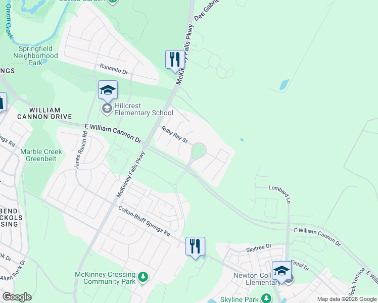 map of restaurants, bars, coffee shops, grocery stores, and more near 7228 Cardinal Bloom Loop in Austin