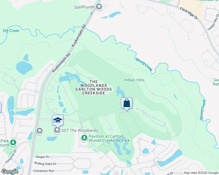 map of restaurants, bars, coffee shops, grocery stores, and more near 122 Mediterra Way in Spring