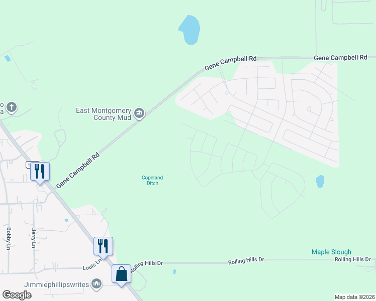 map of restaurants, bars, coffee shops, grocery stores, and more near in Roman Forest