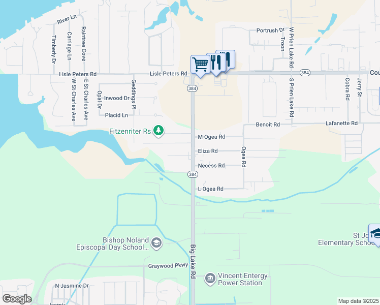 map of restaurants, bars, coffee shops, grocery stores, and more near 3601-3799 Lawrence Lane in Lake Charles