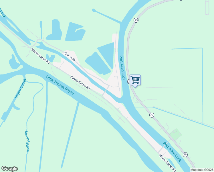 map of restaurants, bars, coffee shops, grocery stores, and more near 32998 Gracie Lane in Plaquemine