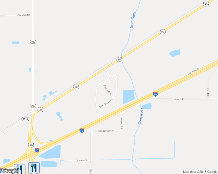 map of restaurants, bars, coffee shops, grocery stores, and more near 2212 Red Oak Drive in Vinton