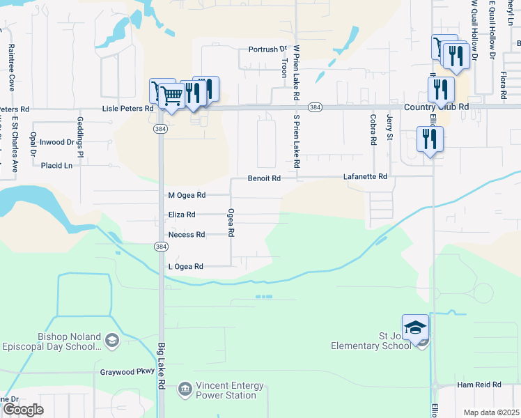 map of restaurants, bars, coffee shops, grocery stores, and more near 3380 Julia Street in Lake Charles