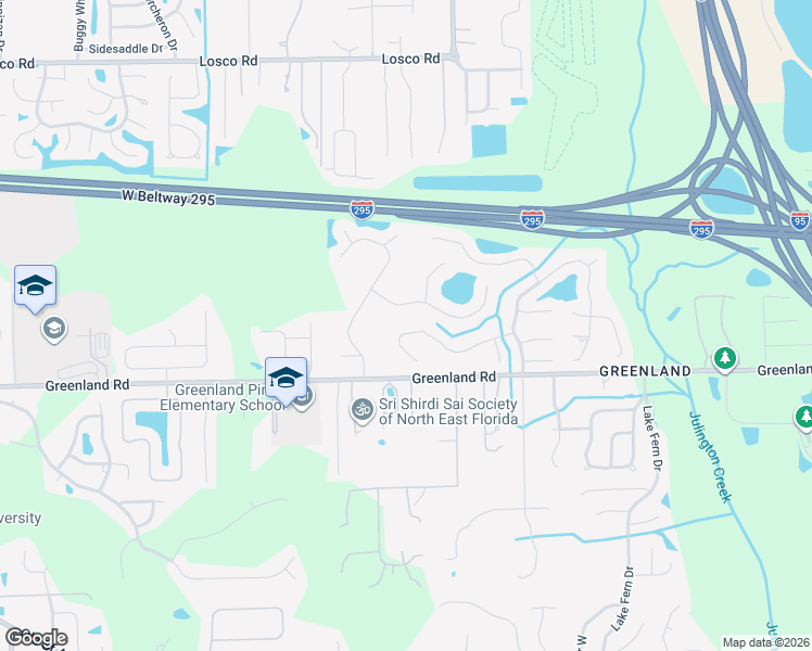 map of restaurants, bars, coffee shops, grocery stores, and more near 5297 Oxford Crest Drive in Jacksonville