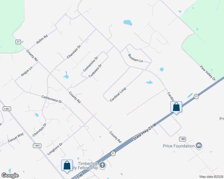 map of restaurants, bars, coffee shops, grocery stores, and more near 218 Cardinal Loop in Paige