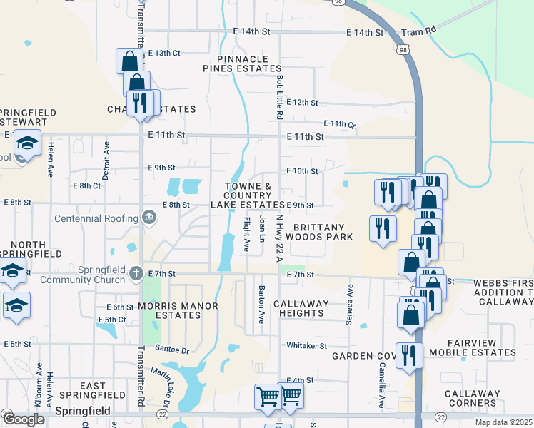 map of restaurants, bars, coffee shops, grocery stores, and more near 736 Joan Lane in Panama City
