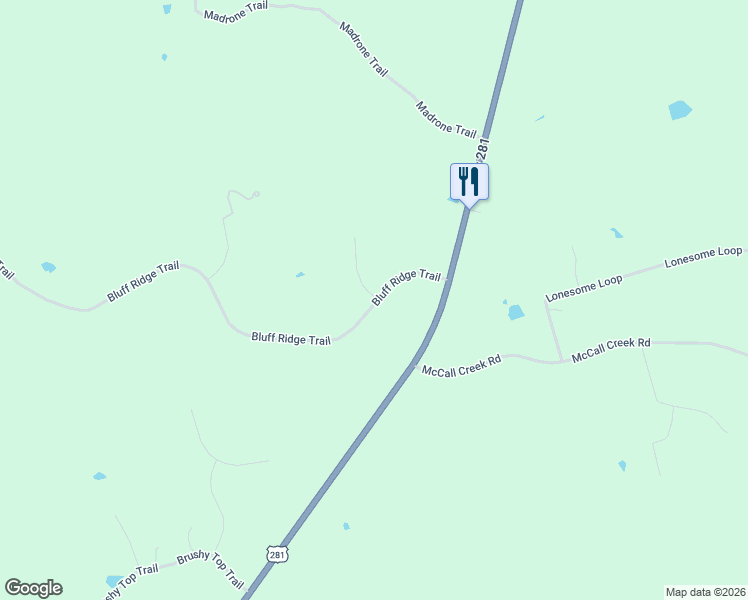 map of restaurants, bars, coffee shops, grocery stores, and more near 65 Impala Cove in Johnson City