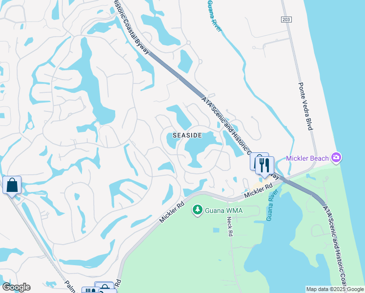 map of restaurants, bars, coffee shops, grocery stores, and more near 309 Crossroad Lakes Drive in Ponte Vedra Beach