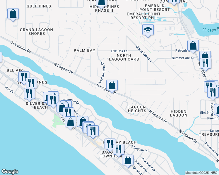 map of restaurants, bars, coffee shops, grocery stores, and more near 901 Laurel Oak Lane in Panama City Beach