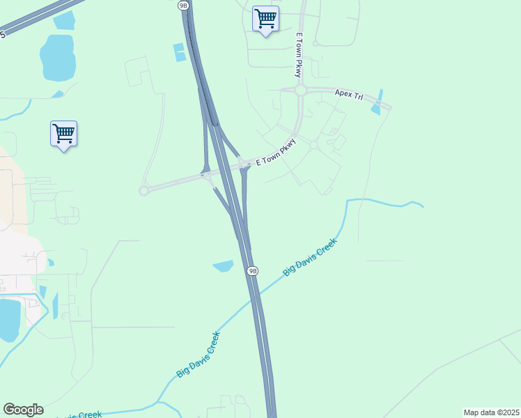 map of restaurants, bars, coffee shops, grocery stores, and more near Highway 9B in Jacksonville