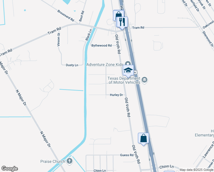 map of restaurants, bars, coffee shops, grocery stores, and more near 7195 Scotts Drive in Beaumont