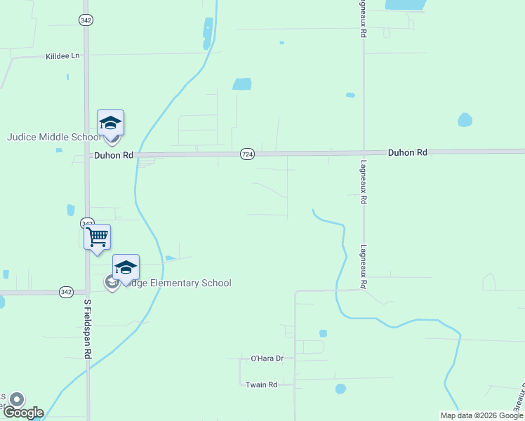 map of restaurants, bars, coffee shops, grocery stores, and more near 1651 Louisiana 724 in Duson