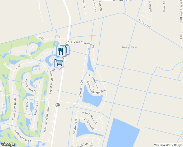 map of restaurants, bars, coffee shops, grocery stores, and more near 41120 Avoyelles Avenue in Gonzales