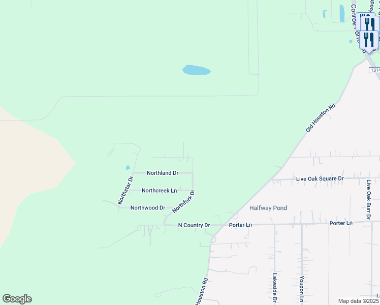 map of restaurants, bars, coffee shops, grocery stores, and more near 15855 North Park Lane in Montgomery County