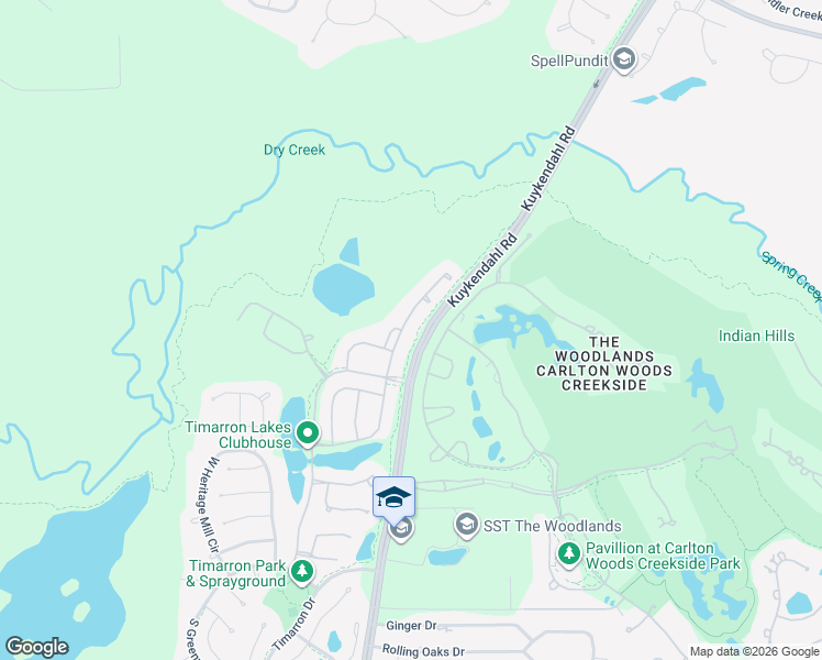 map of restaurants, bars, coffee shops, grocery stores, and more near 42 Sundown Ridge Place in Tomball