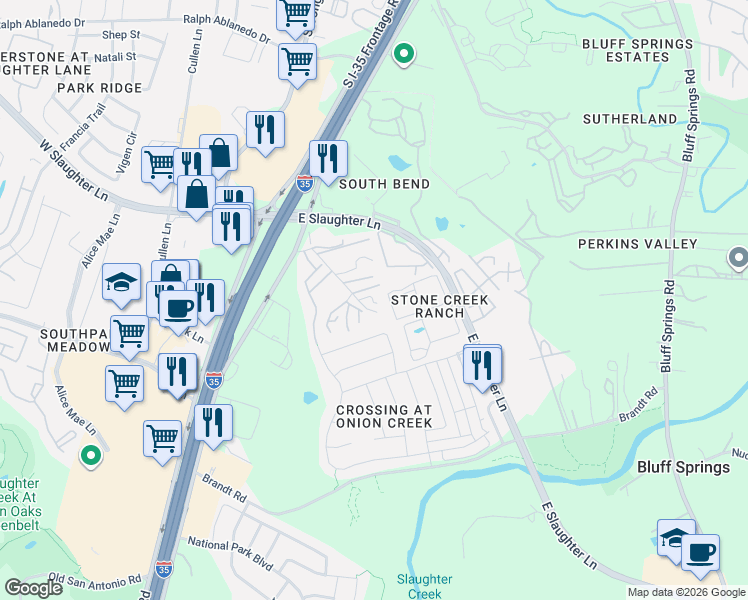 map of restaurants, bars, coffee shops, grocery stores, and more near 1908 Oak Hill Lane in Austin