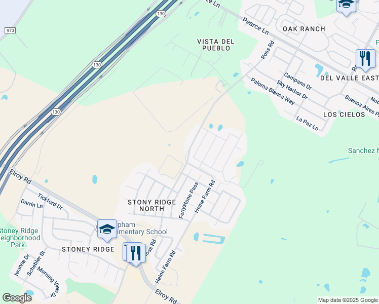 map of restaurants, bars, coffee shops, grocery stores, and more near 6514 Ross Road in Austin