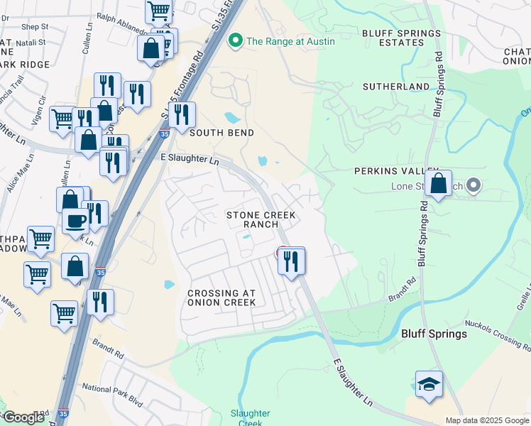 map of restaurants, bars, coffee shops, grocery stores, and more near in Austin