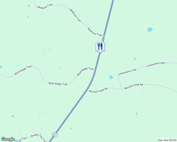 map of restaurants, bars, coffee shops, grocery stores, and more near 65 Impala Cove in Johnson City