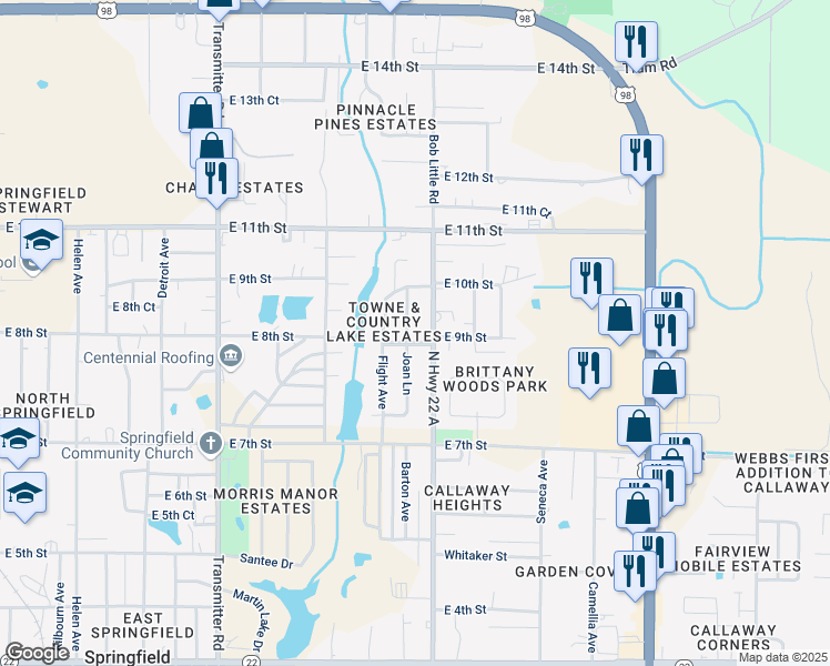 map of restaurants, bars, coffee shops, grocery stores, and more near 736 Joan Lane in Panama City