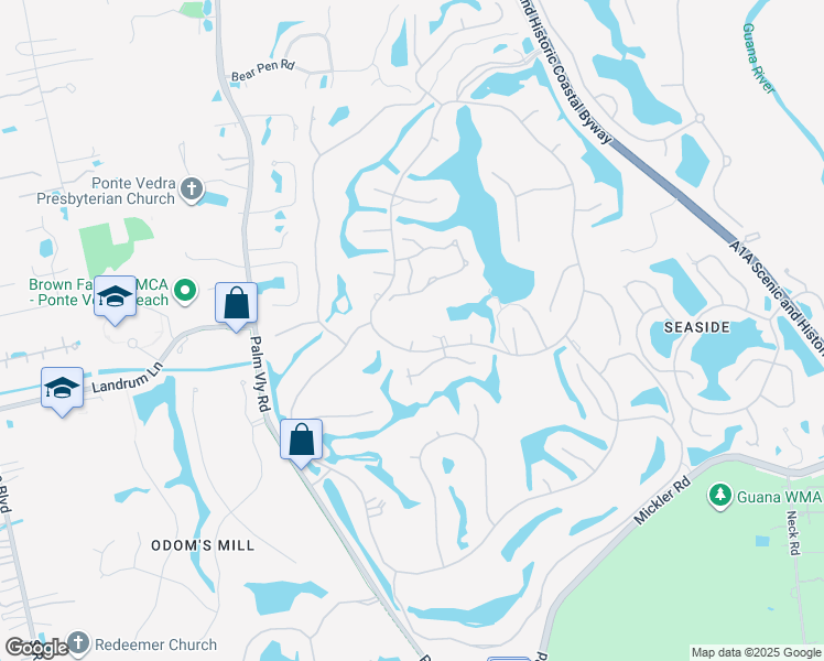 map of restaurants, bars, coffee shops, grocery stores, and more near 212 Laurel Lane in Ponte Vedra Beach