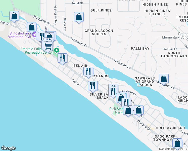 map of restaurants, bars, coffee shops, grocery stores, and more near 8211 Sunset Avenue in Panama City