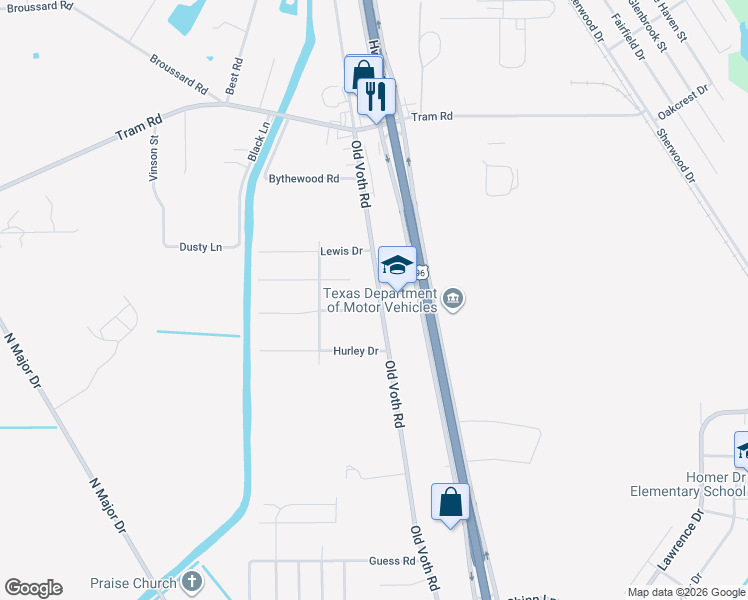 map of restaurants, bars, coffee shops, grocery stores, and more near 8100-10498 Voth Rd in Beaumont