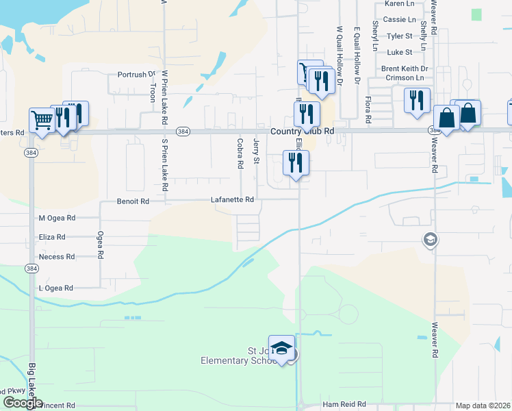 map of restaurants, bars, coffee shops, grocery stores, and more near 2920 Lafanette Road in Lake Charles