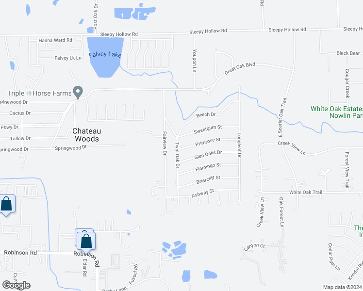 map of restaurants, bars, coffee shops, grocery stores, and more near 1510 Primrose Street in Conroe